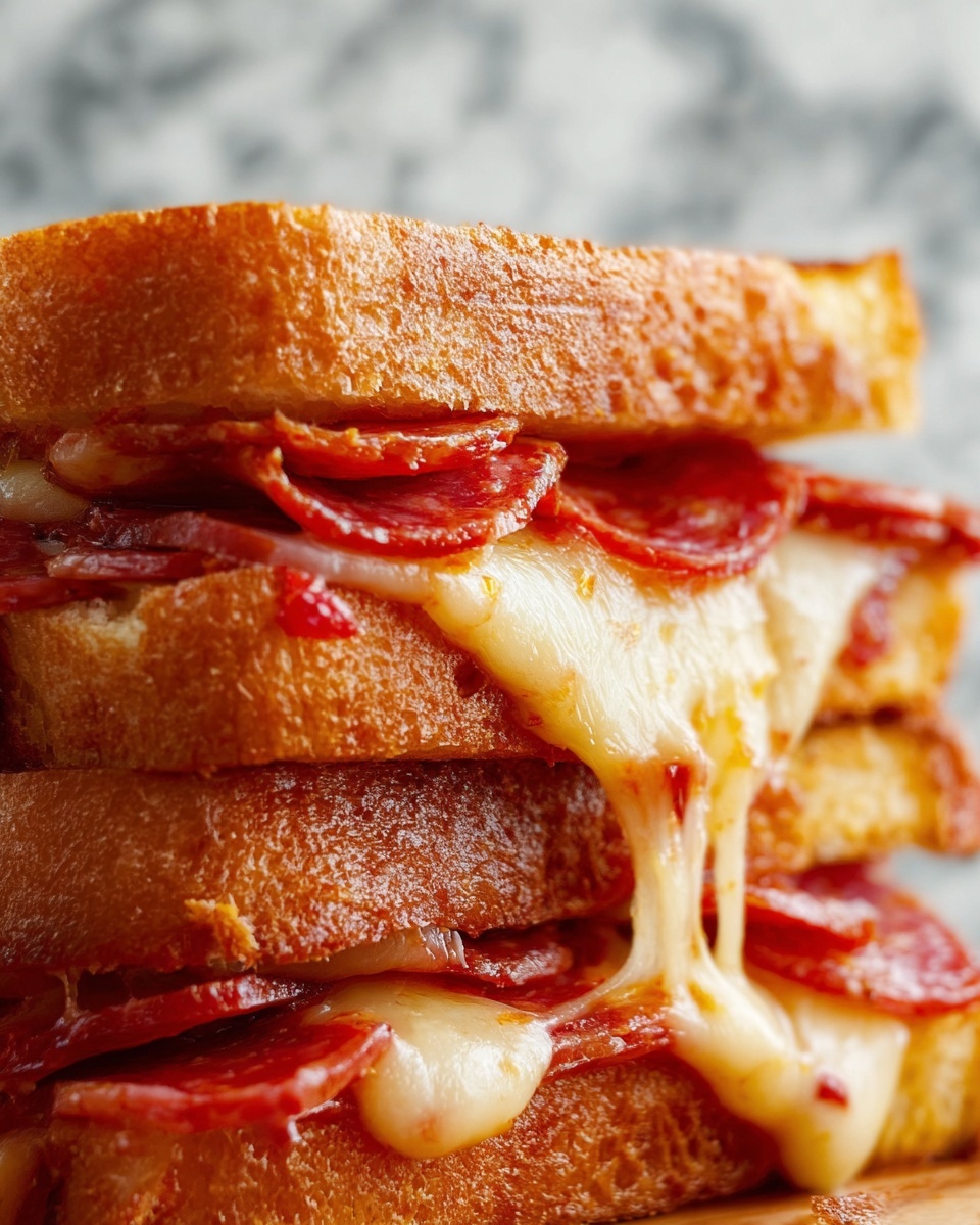 Pepperoni Pizza Grilled Cheese Recipe - Recipe Image