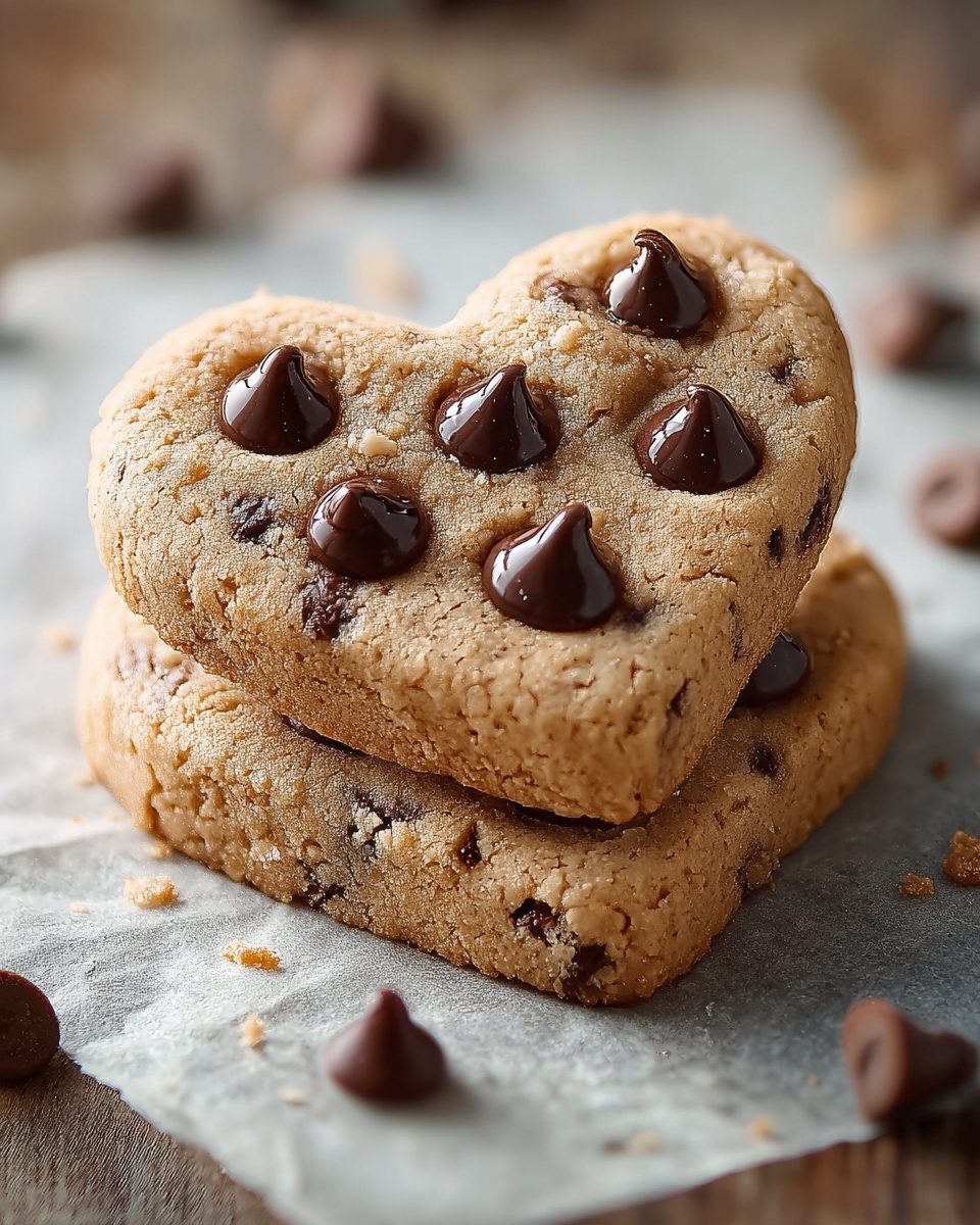 Heart-Shaped Chocolate Chip Cookies Recipe - Recipe Image