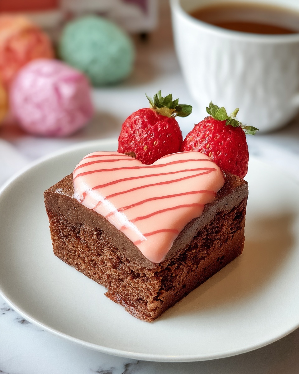 Strawberry Sweetheart Brownies Recipe - Recipe Image