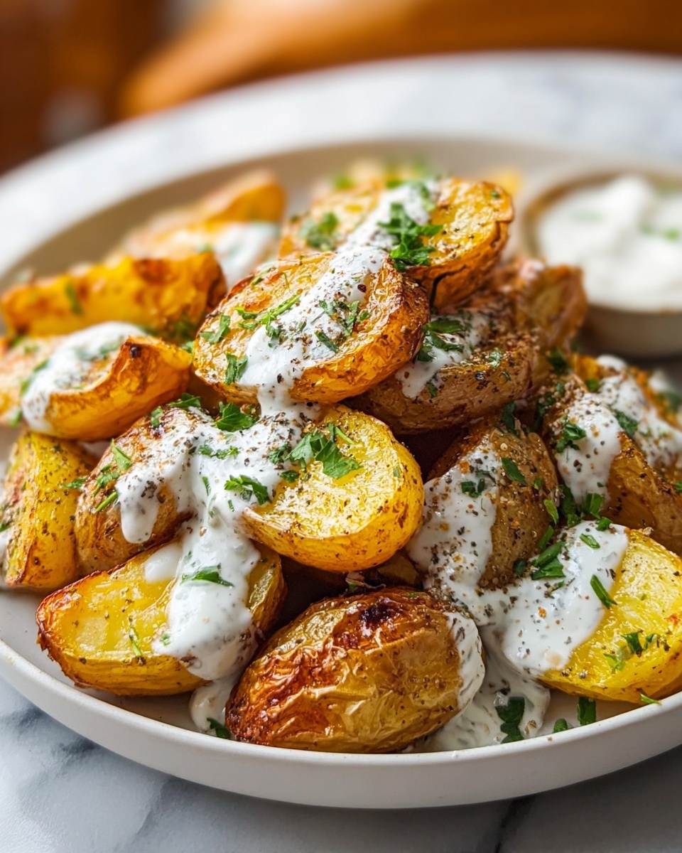 Roasted Potatoes in a Melted Goat Cheese Dressing Recipe - Recipe Image