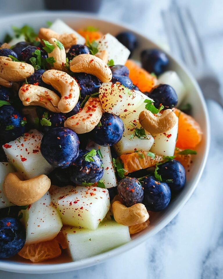 Spicy Blueberry Jicama Salad with Cashews Recipe