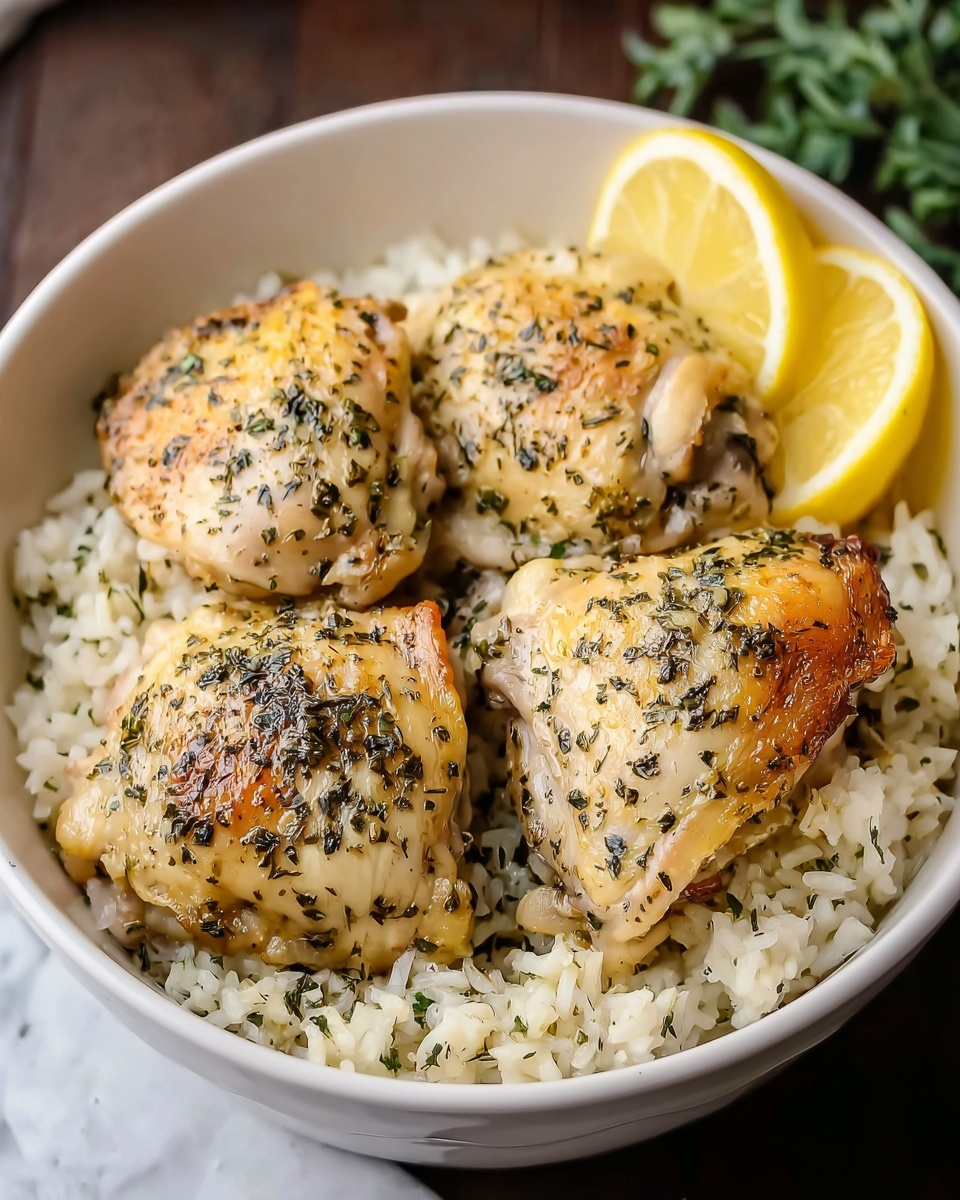 Slow Cooker Lemon Herb Chicken and Rice Recipe - Recipe Image
