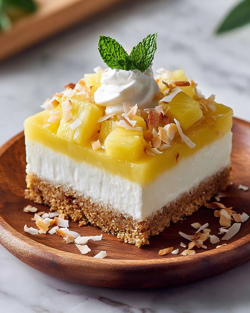 Coconut Pineapple Cheesecake Dessert: A Tropical Delight for Your Sweet Tooth Recipe - Recipe Image