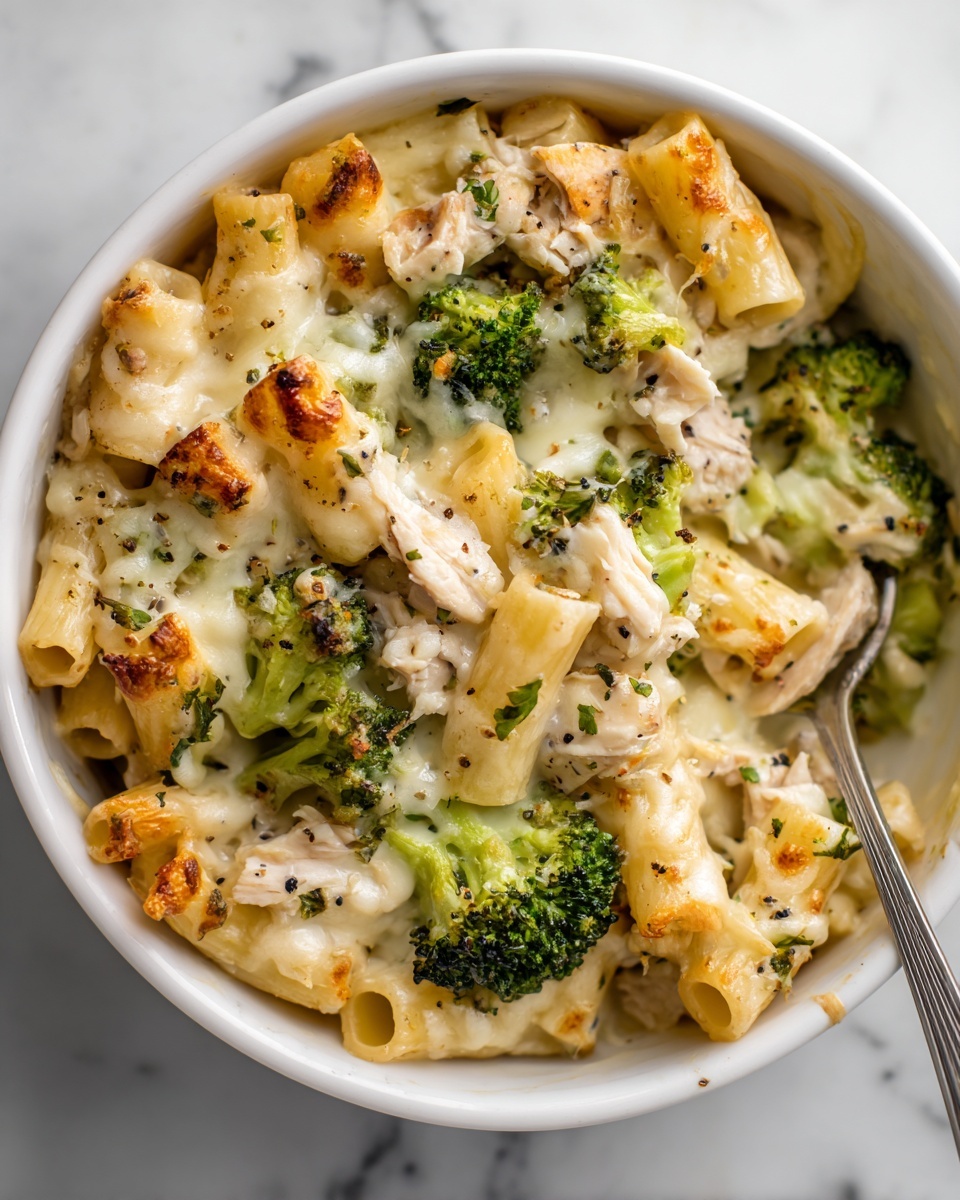Creamy Pesto Chicken and Broccoli Pasta Bake Recipe - Recipe Image