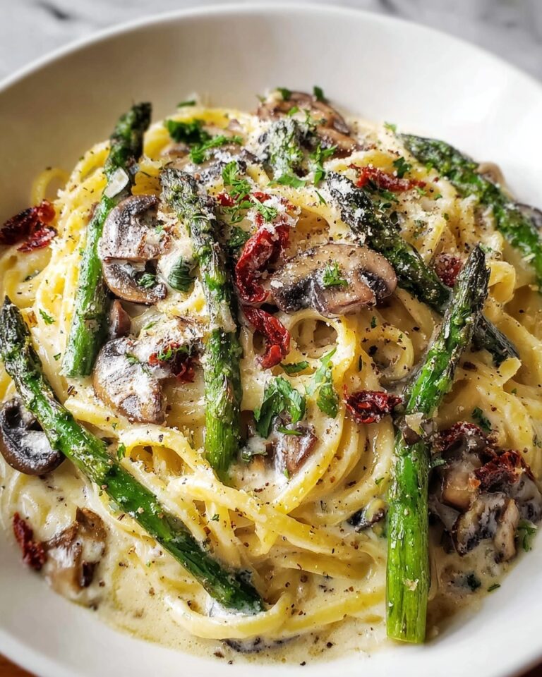 Roasted Asparagus and Mushroom Carbonara Recipe