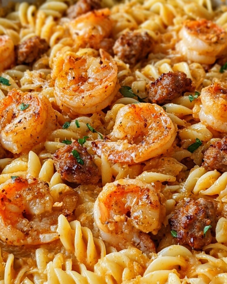 Garlic Butter Shrimp and Sausage Skillet Pasta Recipe