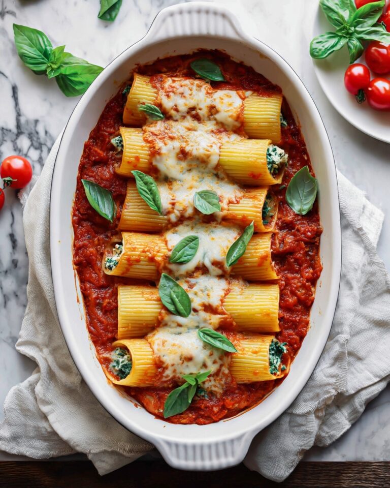 Spinach and Ricotta Stuffed Manicotti Recipe
