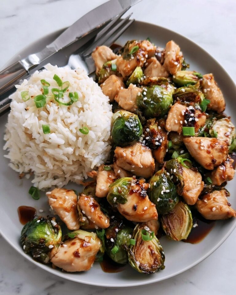 Air Fryer Sweet Chili Chicken and Brussels Sprouts Recipe