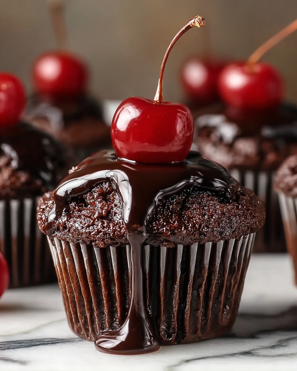 Gooey Chocolate Cherry Muffins Recipe - Recipe Image