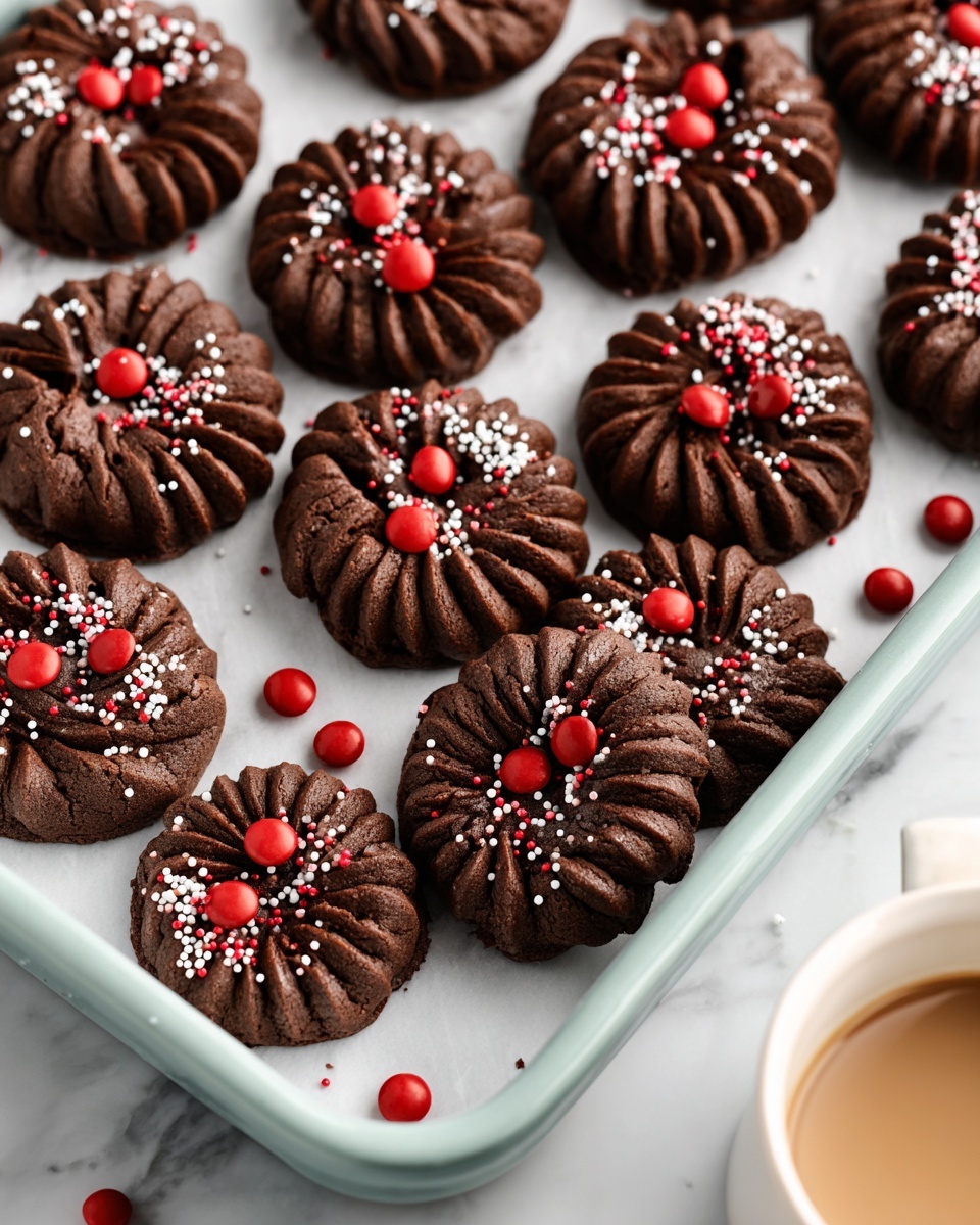 Piped Chocolate Butter Cookies Recipe - Recipe Image