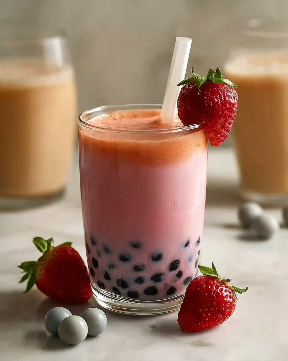 Boba Tea Smoothie with Tapioca Pearls and Cream Cheese Foam Recipe - Recipe Image