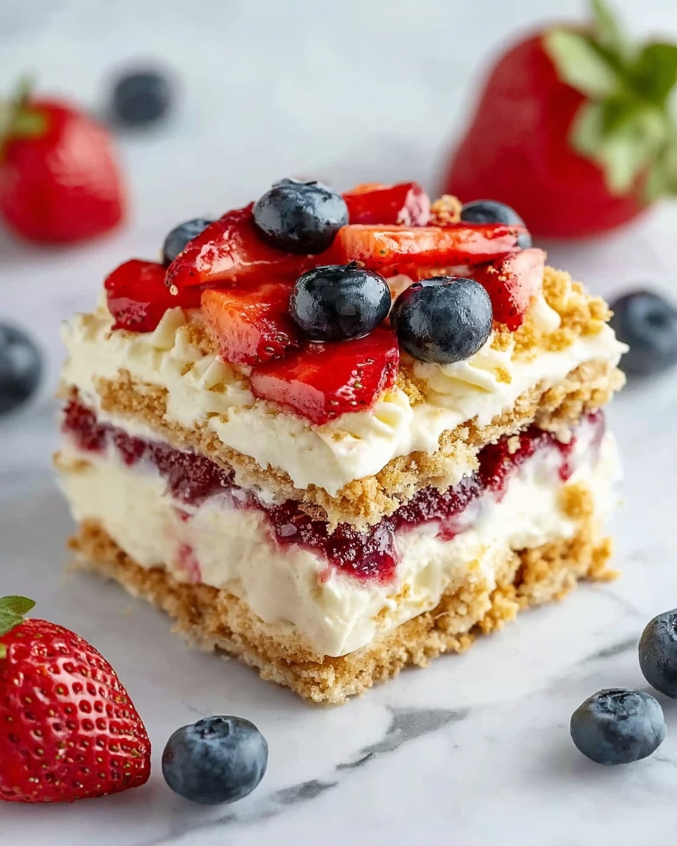 Red White Blue Icebox Cake Recipe - Recipe Image