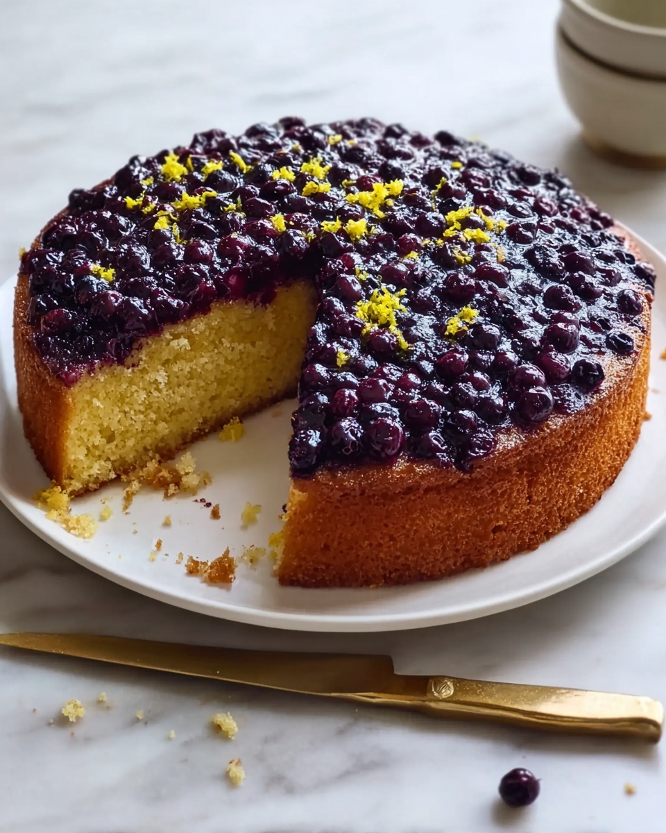 Blueberry Upside Down Cake with Lemon and Ginger Recipe - Recipe Image
