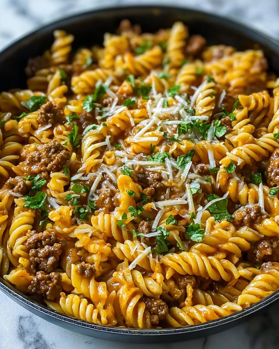 One-Pot Beef and Cheddar Ranch Pasta Recipe - Recipe Image