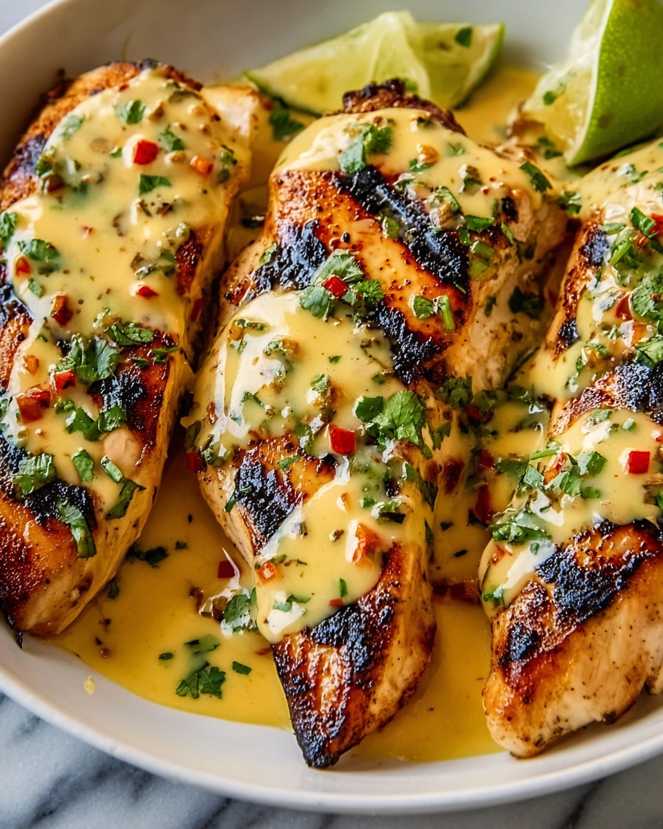Grilled Salsa Verde Pepper Jack Chicken Recipe - Recipe Image
