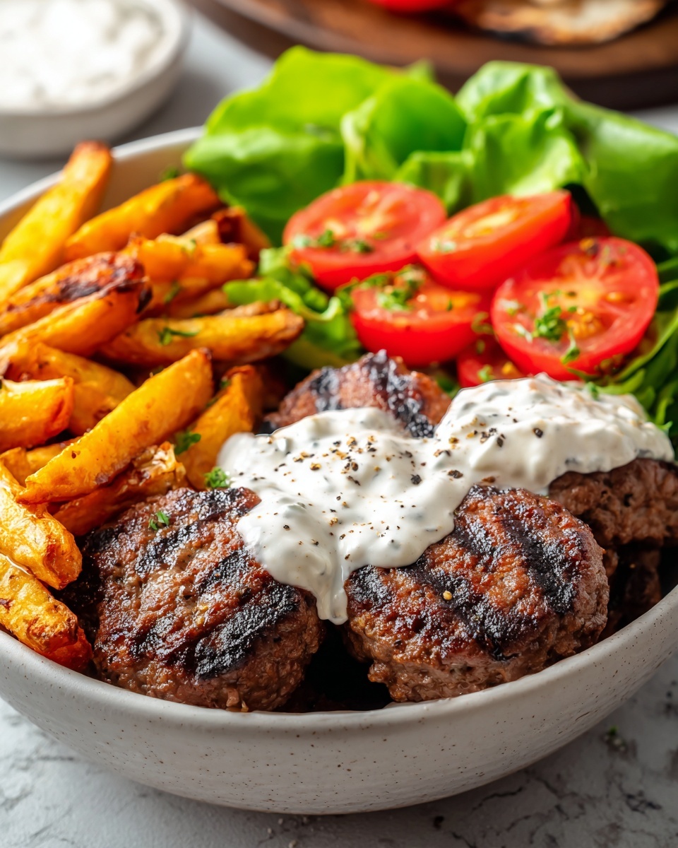 Burger Bowls with Caramelized Onion Aioli Recipe - Recipe Image