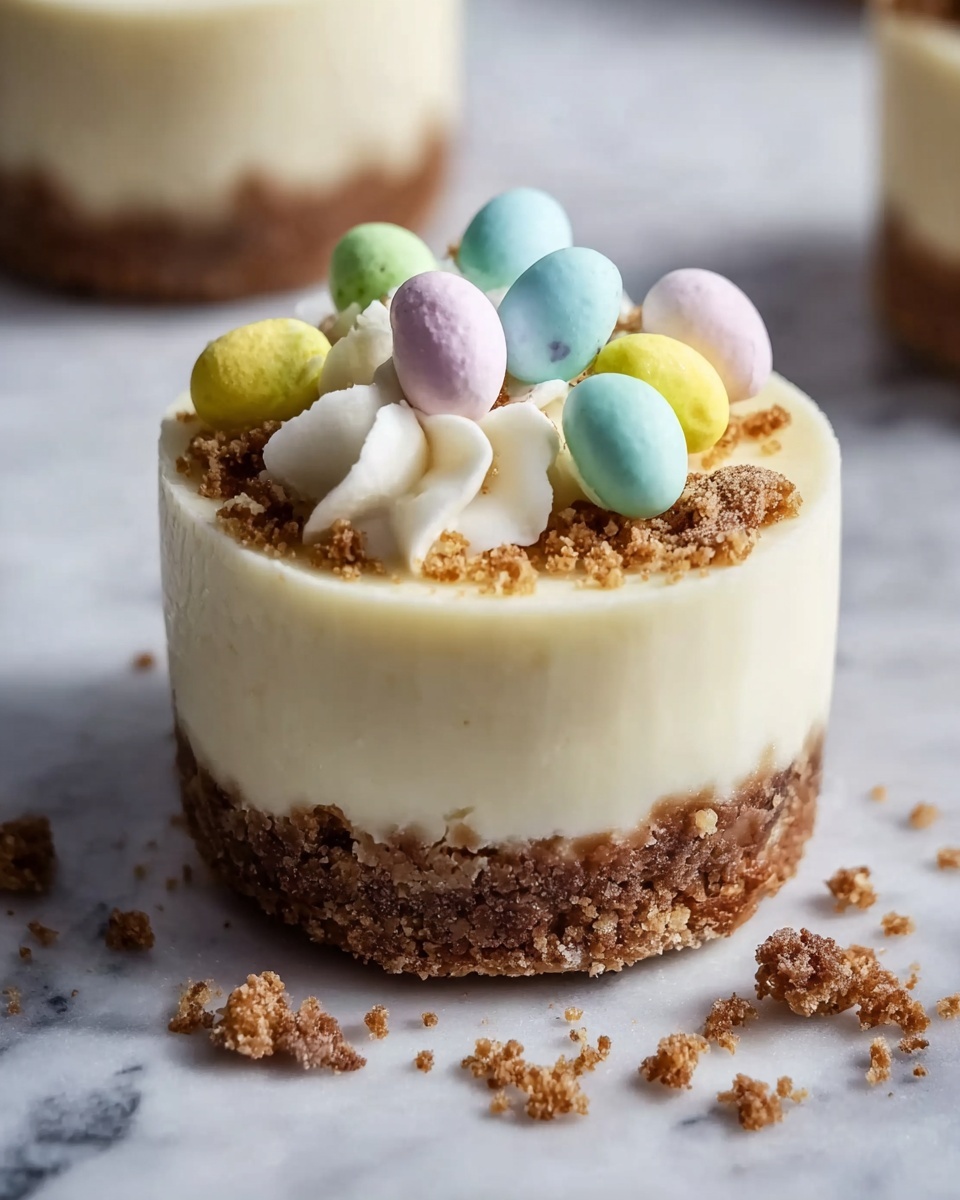 Easter No-Bake Mini Cheesecakes Recipe - Recipe Image
