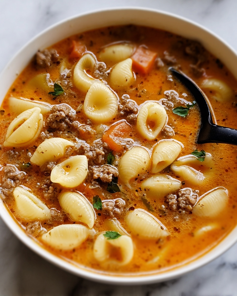 One-Pot Macaroni Cheeseburger Soup Recipe - Recipe Image