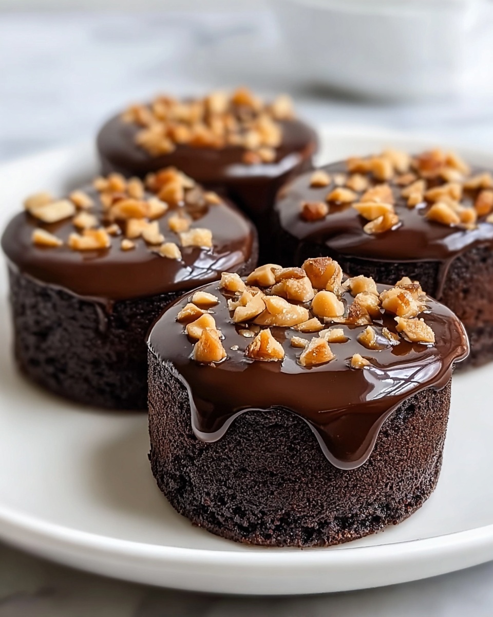 Mini Flourless Peanut Butter Chocolate Cakes Recipe - Recipe Image