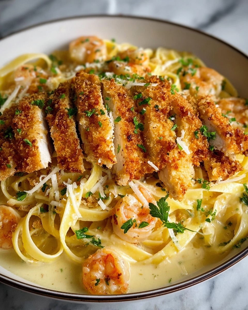 Crispy Chicken Fettuccine Alfredo Recipe - Recipe Image