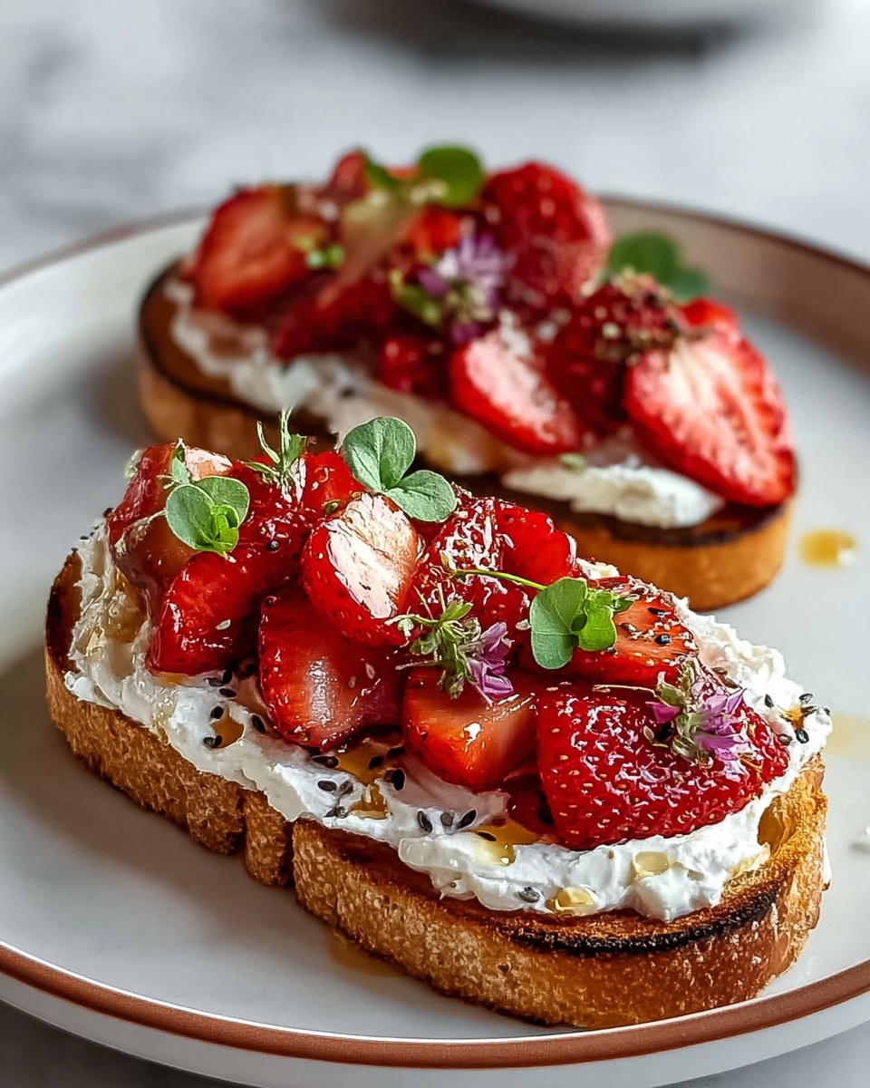 Roasted Strawberry Whipped Ricotta Toast Recipe - Recipe Image