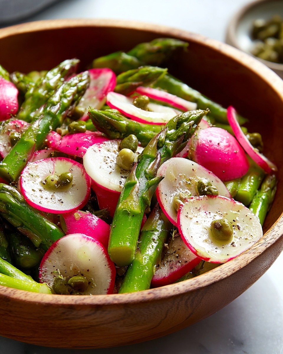 Asparagus and Radish Salad with Caper Vinaigrette Recipe - Recipe Image
