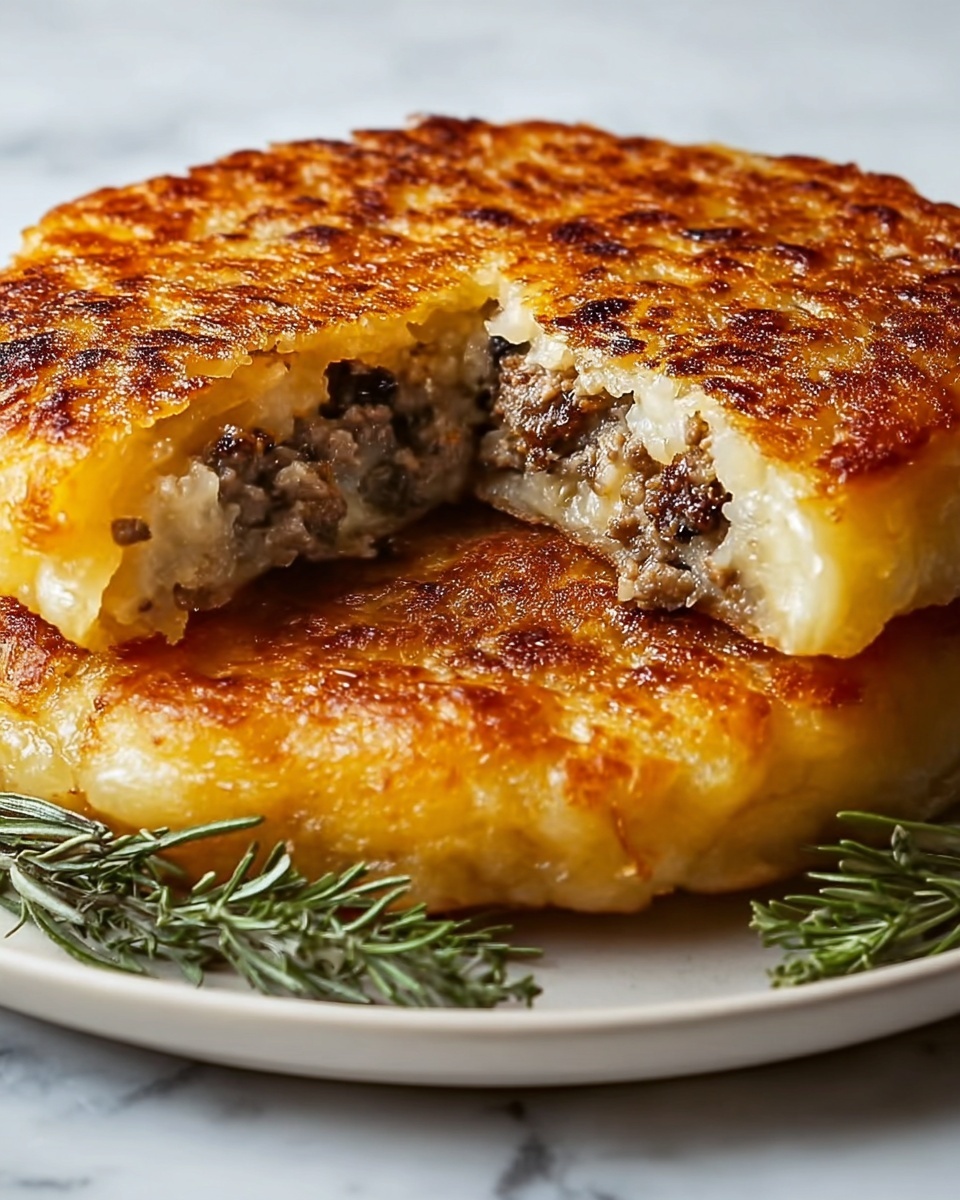 Potato Pancakes with Savory Beef and Cheese Recipe - Recipe Image