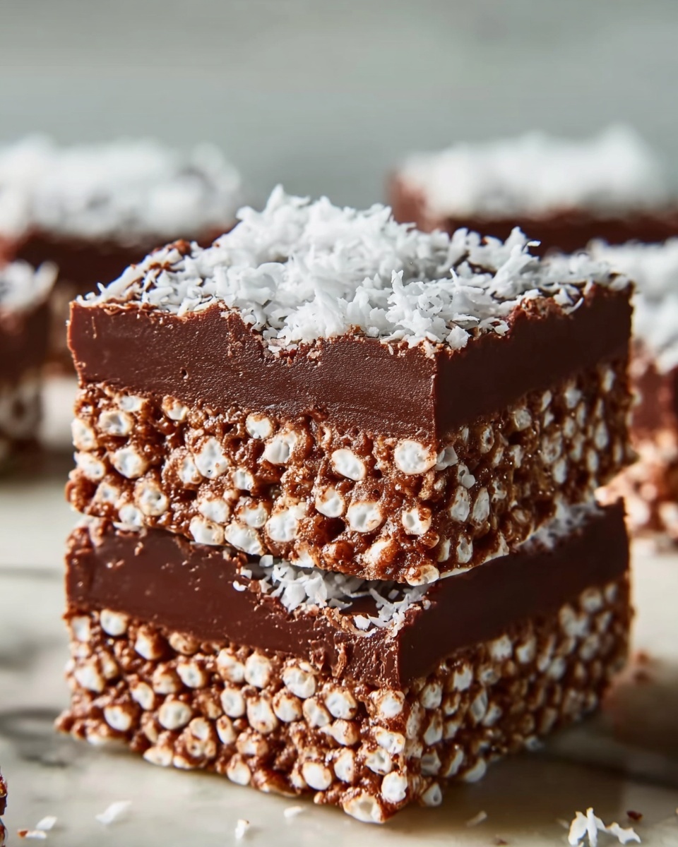 No-Bake Chocolate Coconut Slice Recipe - Recipe Image
