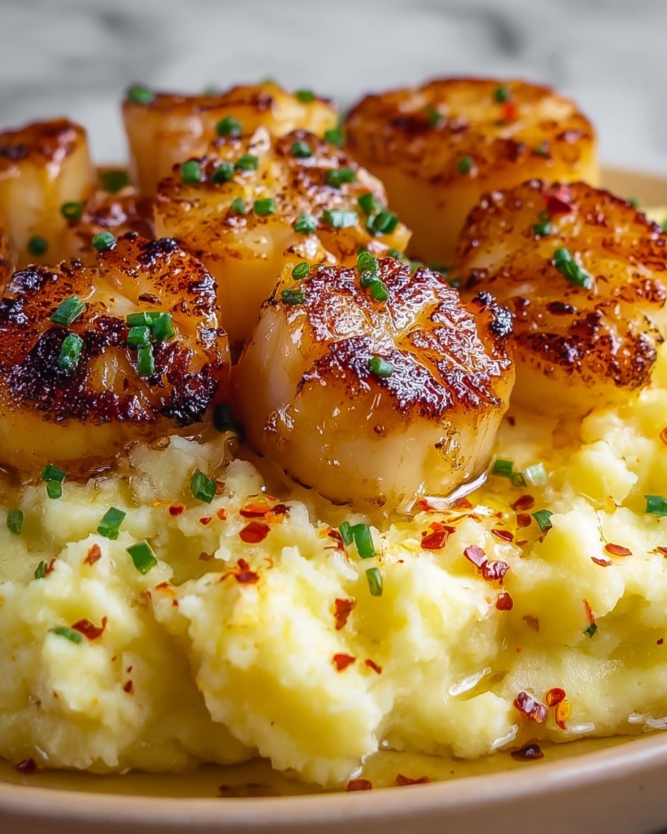 Garlic Butter Lobster Bites with Saffron Mashed Potatoes Recipe - Recipe Image