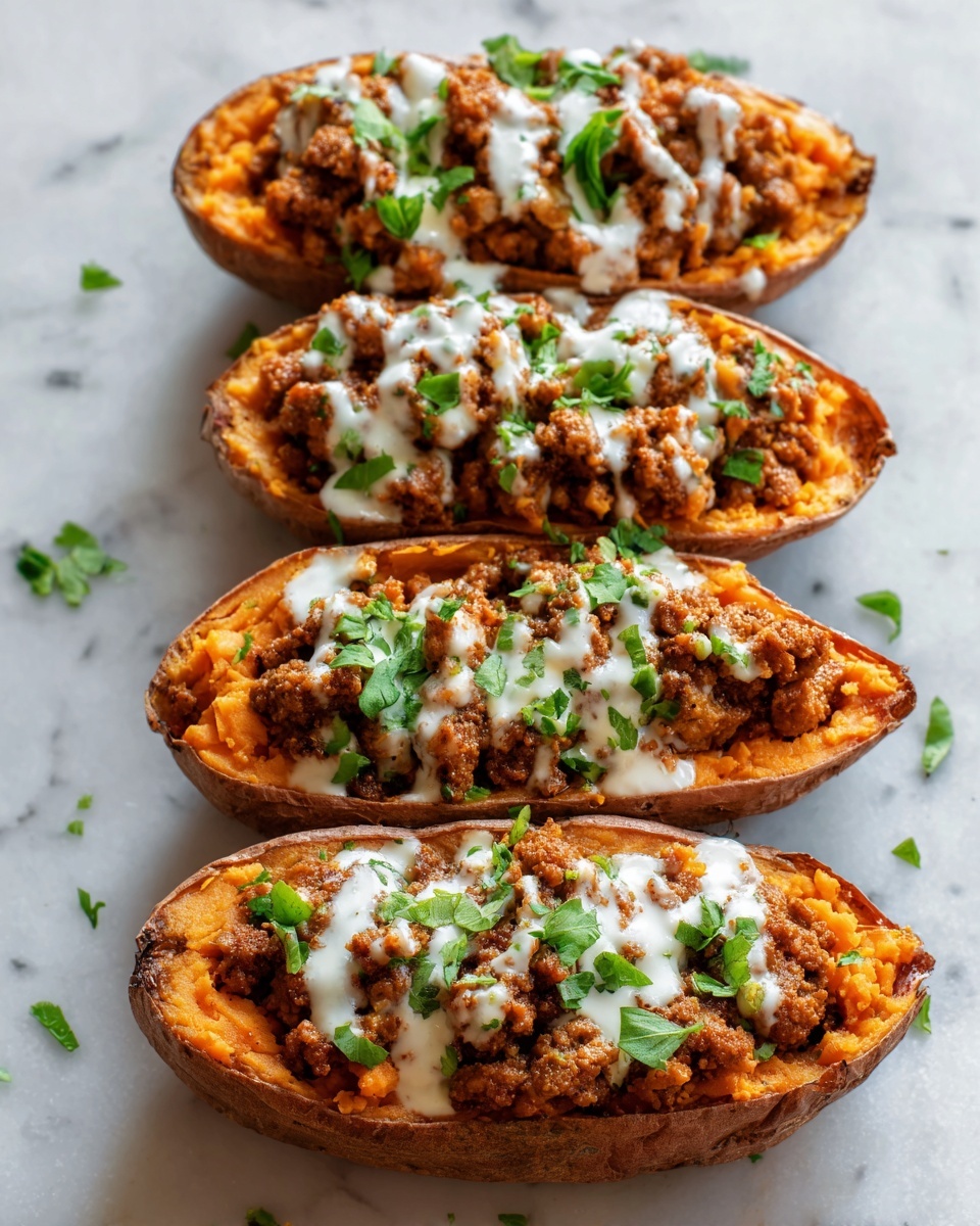 Turkey Taco Stuffed Sweet Potatoes Recipe - Recipe Image