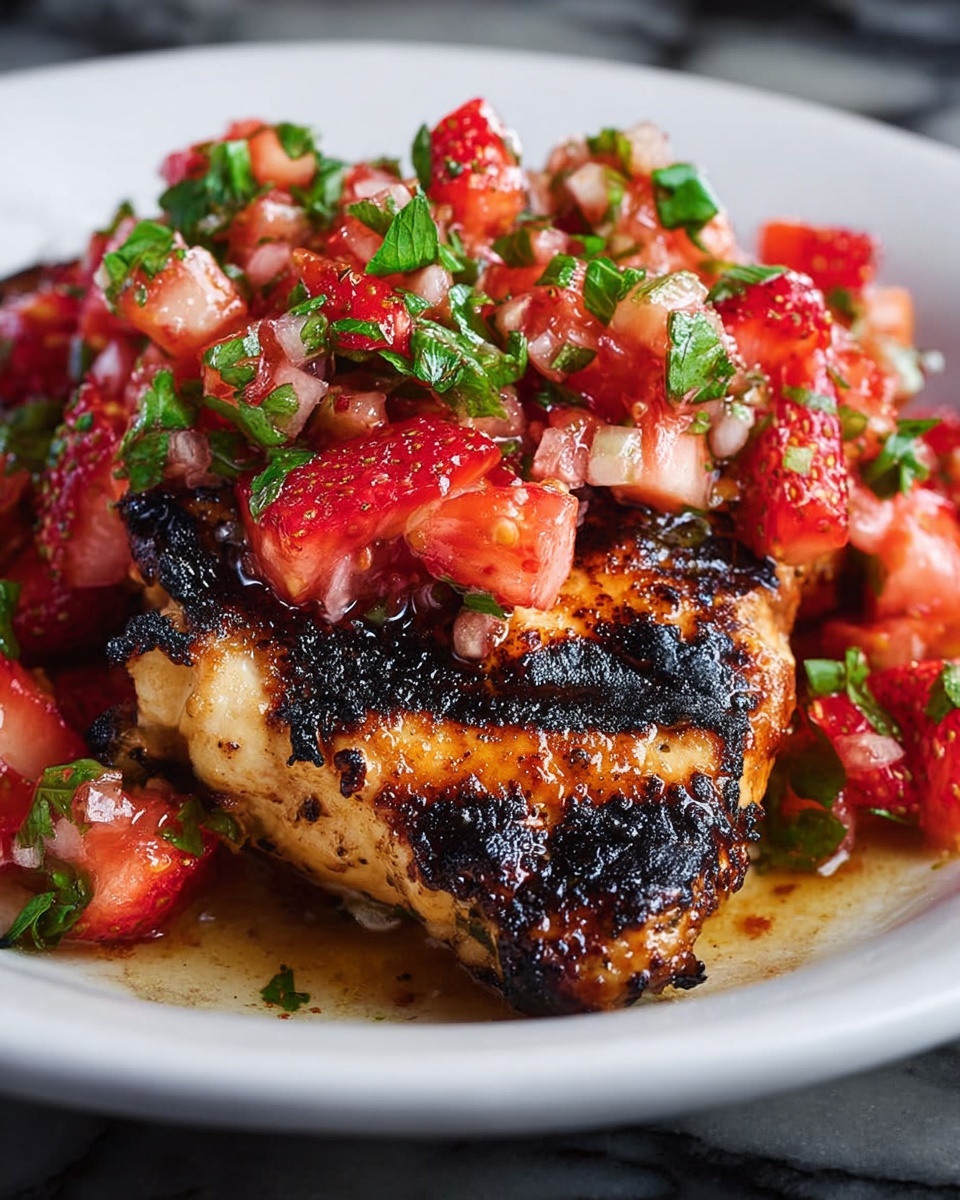 Cilantro Lime Grilled Chicken with Strawberry Salsa Recipe - Recipe Image