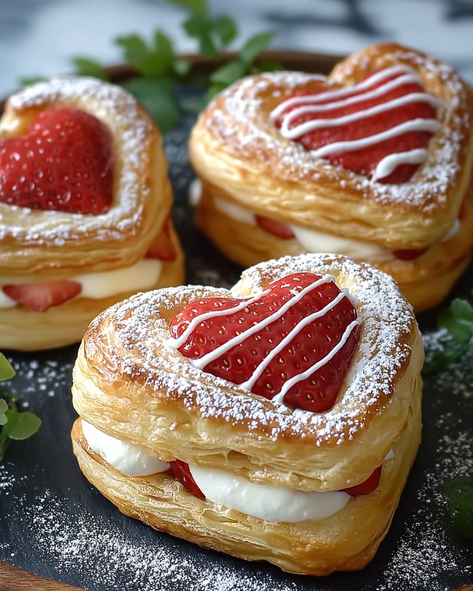 Strawberry Puff Pastry Hearts Recipe - Recipe Image