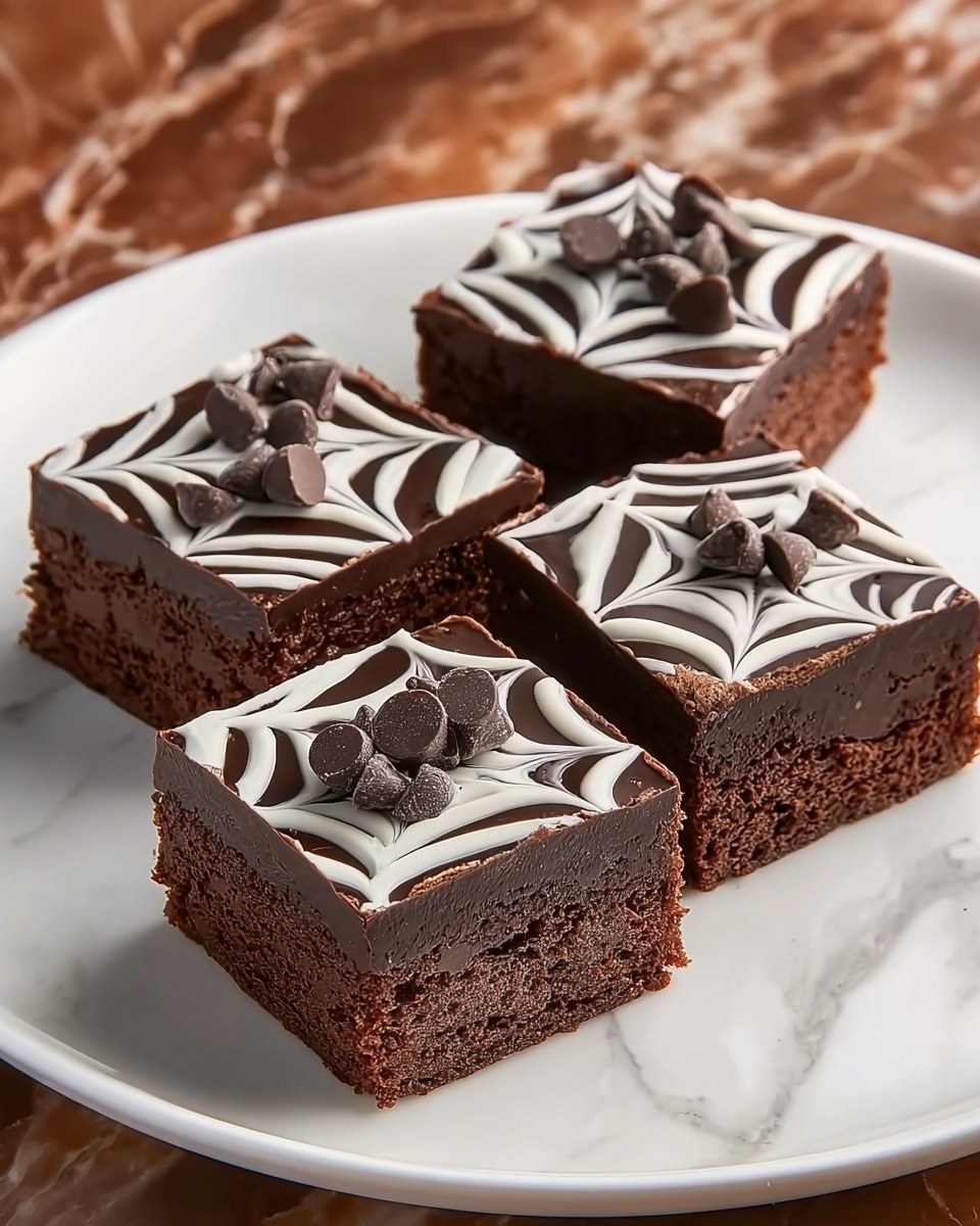 Spider Web Halloween Brownies Recipe - Recipe Image