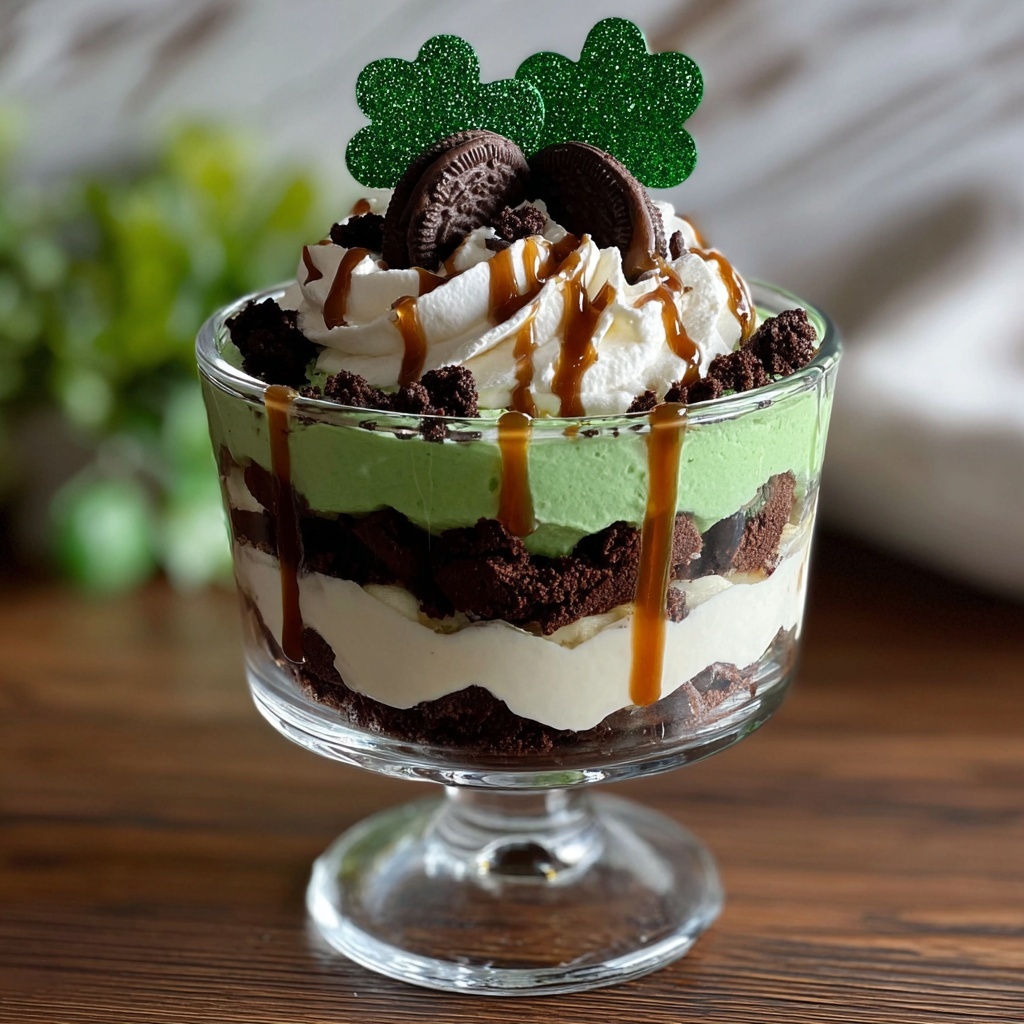 St. Patrick's Day Brownie Trifle Recipe - Recipe Image