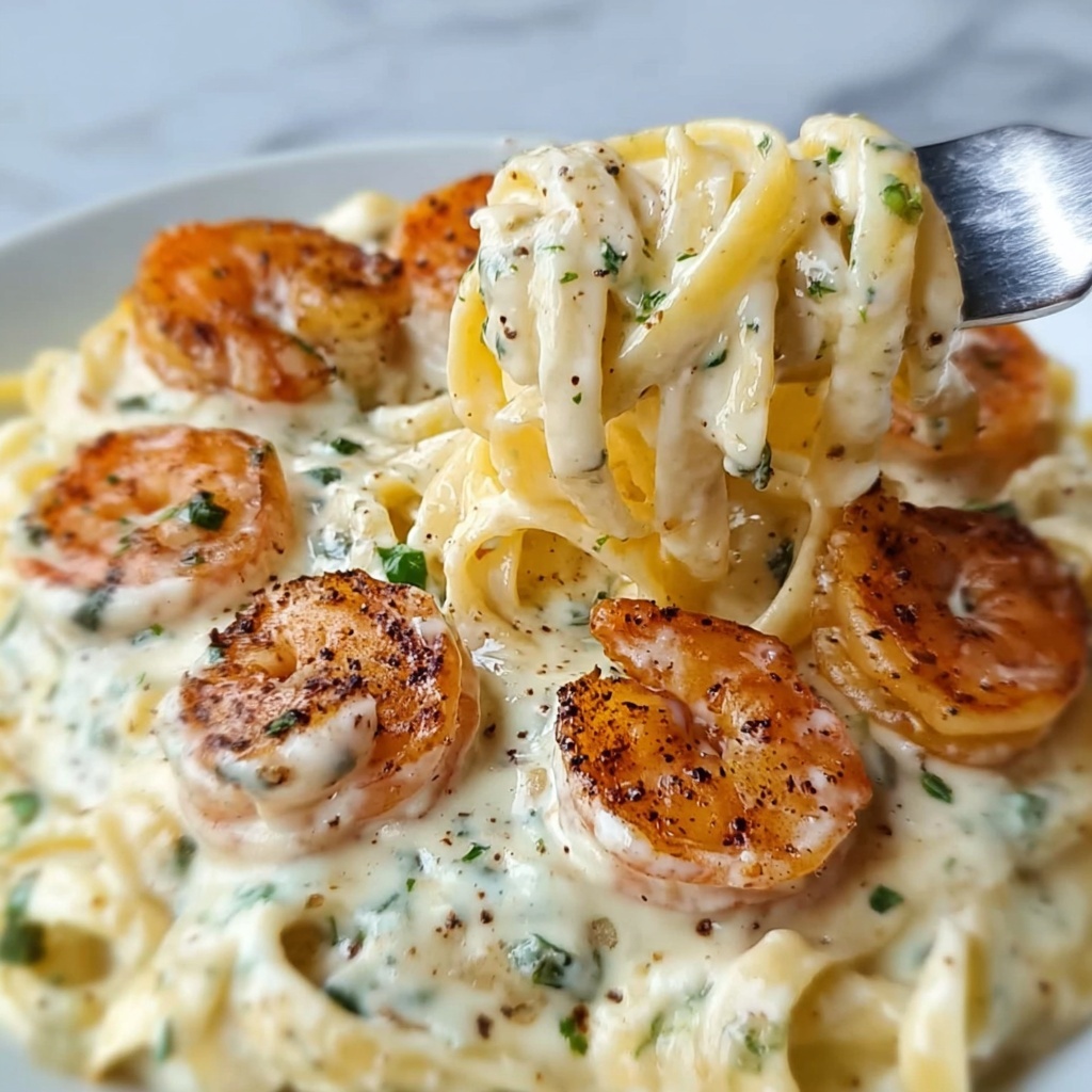 Creamy Alfredo Pasta with Salmon & Shrimp Recipe - Recipe Image