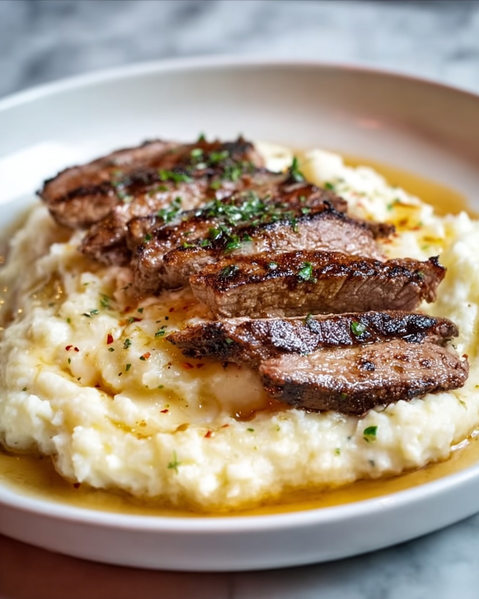 Garlic Parmesan Chicken & Steak Bake with Cheesy Loaded Mashed Potatoes Recipe - Recipe Image
