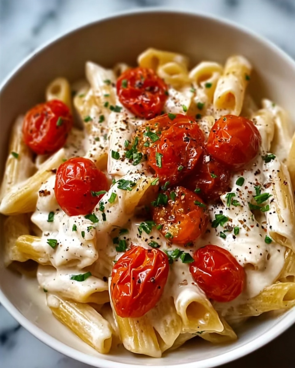 Creamy Chicken and Cherry Tomato Fettuccine Recipe - Recipe Image