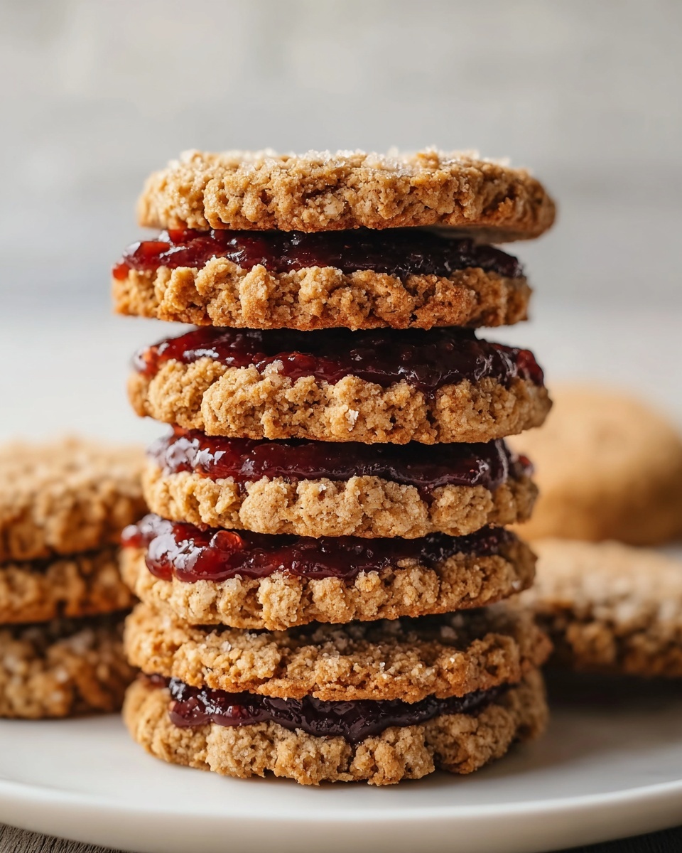 Healthy Flourless Peanut Butter & Jelly Cookie Sandwiches Recipe - Recipe Image
