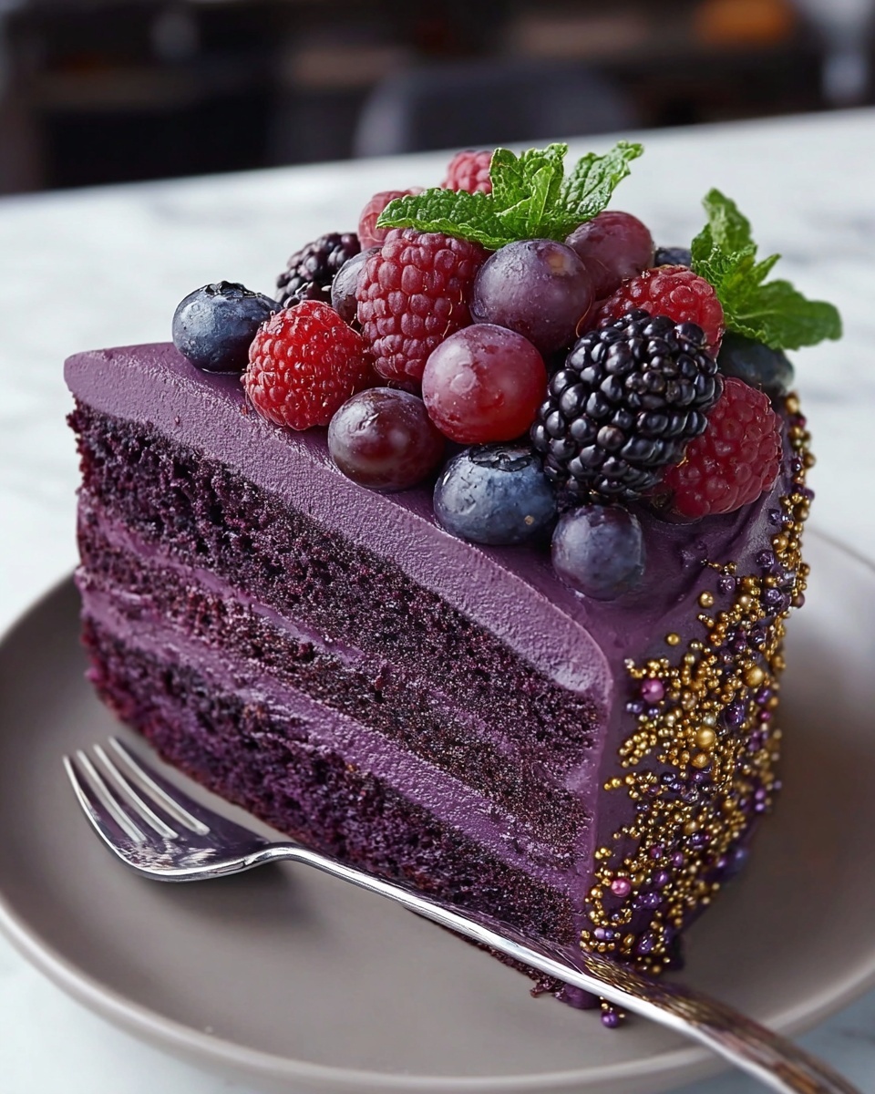 Purple Velvet Cake with Cream Cheese Frosting Recipe - Recipe Image