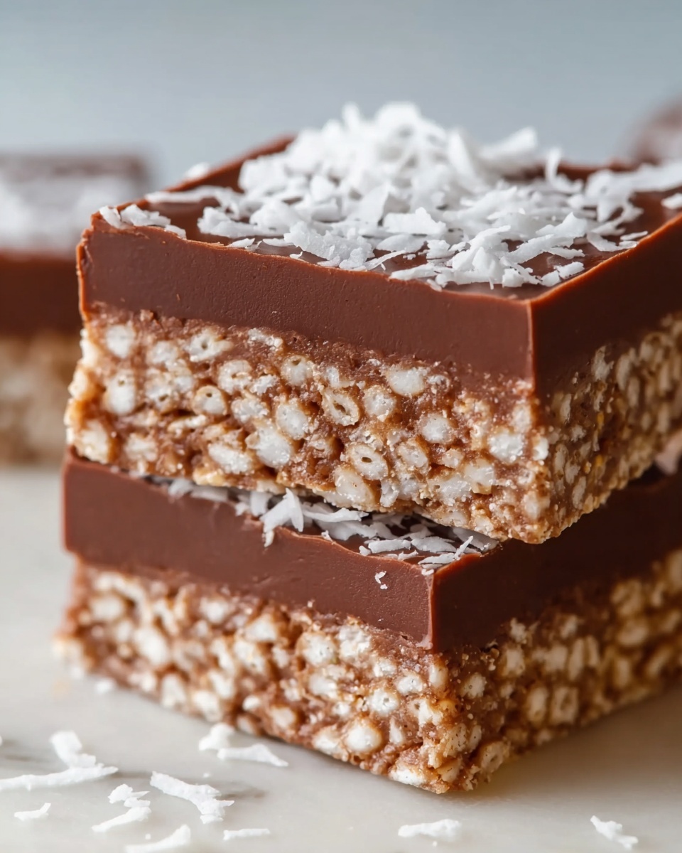 No-Bake Chocolate Coconut Slice Recipe - Recipe Image