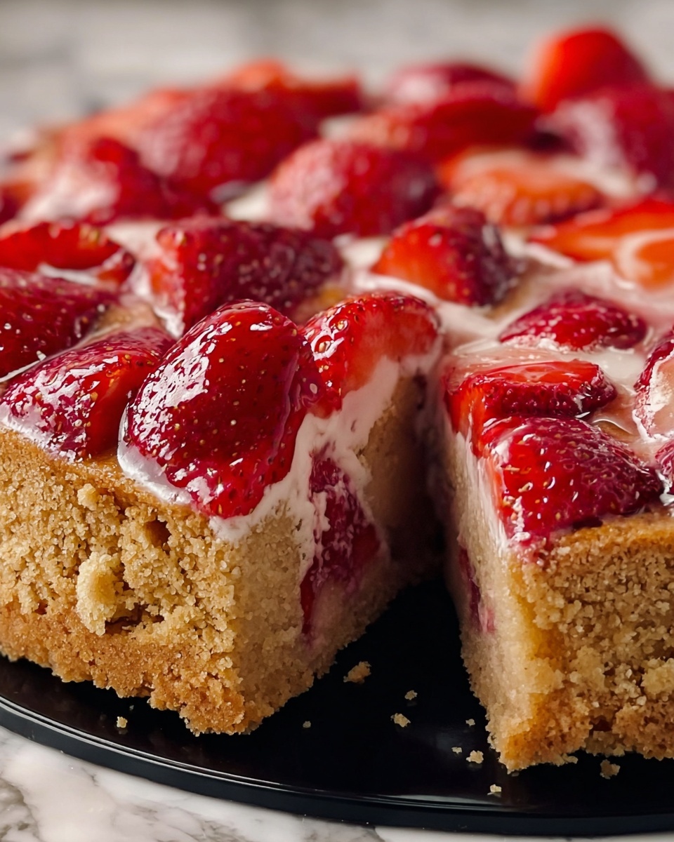 Nana's Strawberry Rhubarb Cake Recipe - Recipe Image