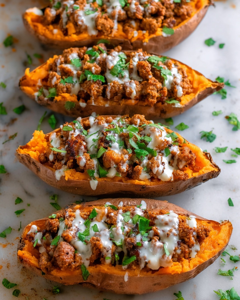 Turkey Taco Stuffed Sweet Potatoes Recipe - Recipe Image