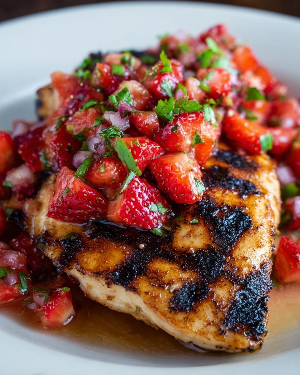 Cilantro Lime Grilled Chicken with Strawberry Salsa Recipe - Recipe Image