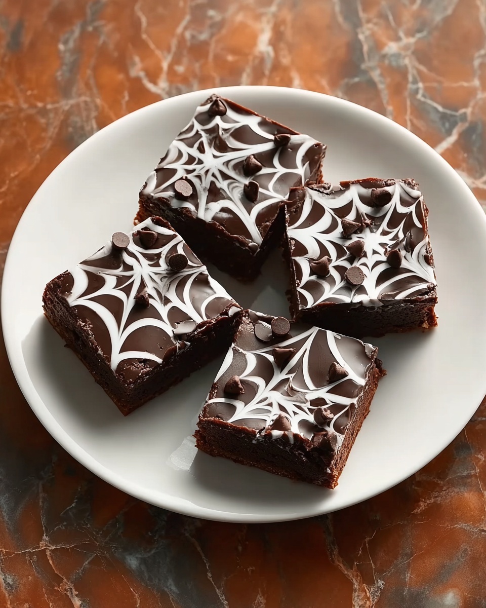 Spider Web Halloween Brownies Recipe - Recipe Image