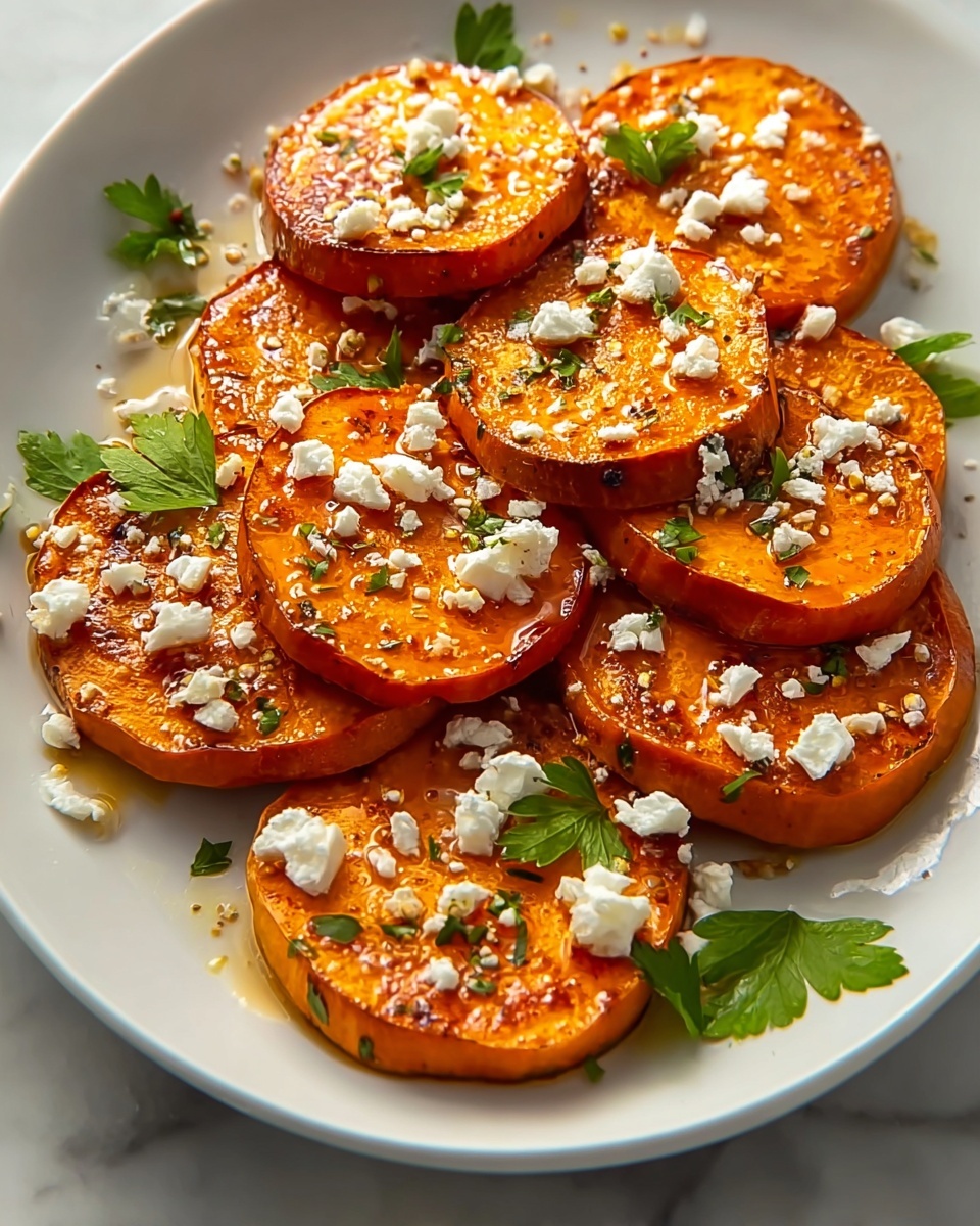Roasted Sweet Potato Rounds with Honey Feta Recipe - Recipe Image