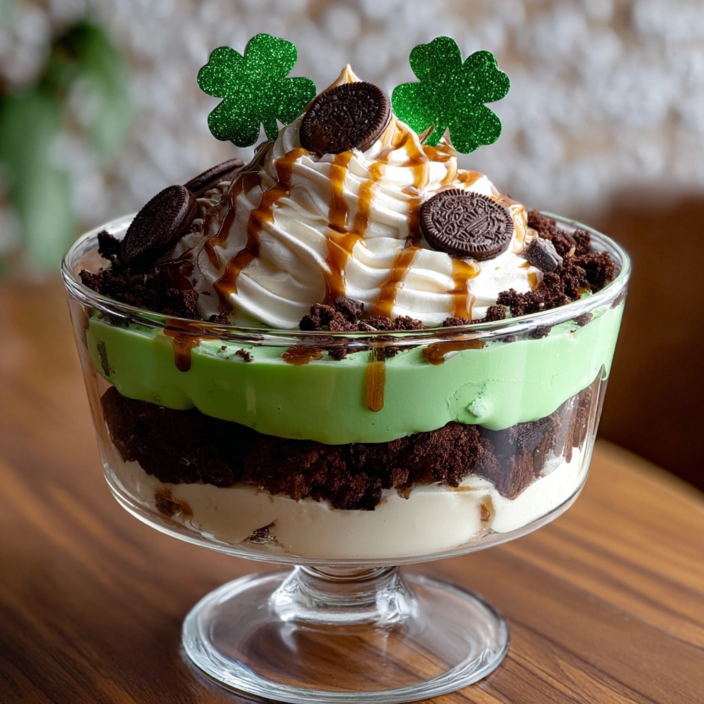 St. Patrick's Day Brownie Trifle Recipe - Recipe Image