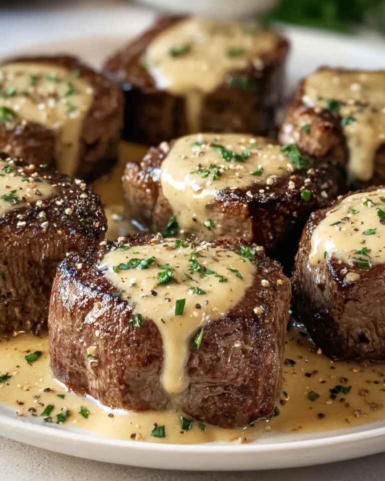 Garlic Butter Steak Bites with Parmesan Cream Sauce Recipe