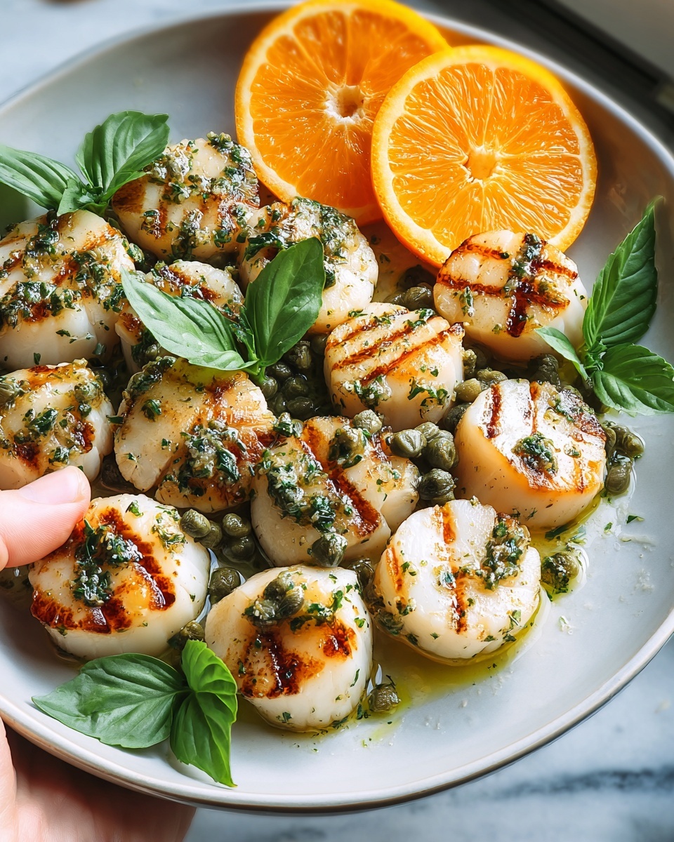 Scallops with Orange, Basil, and Caper Dressing Recipe - Recipe Image