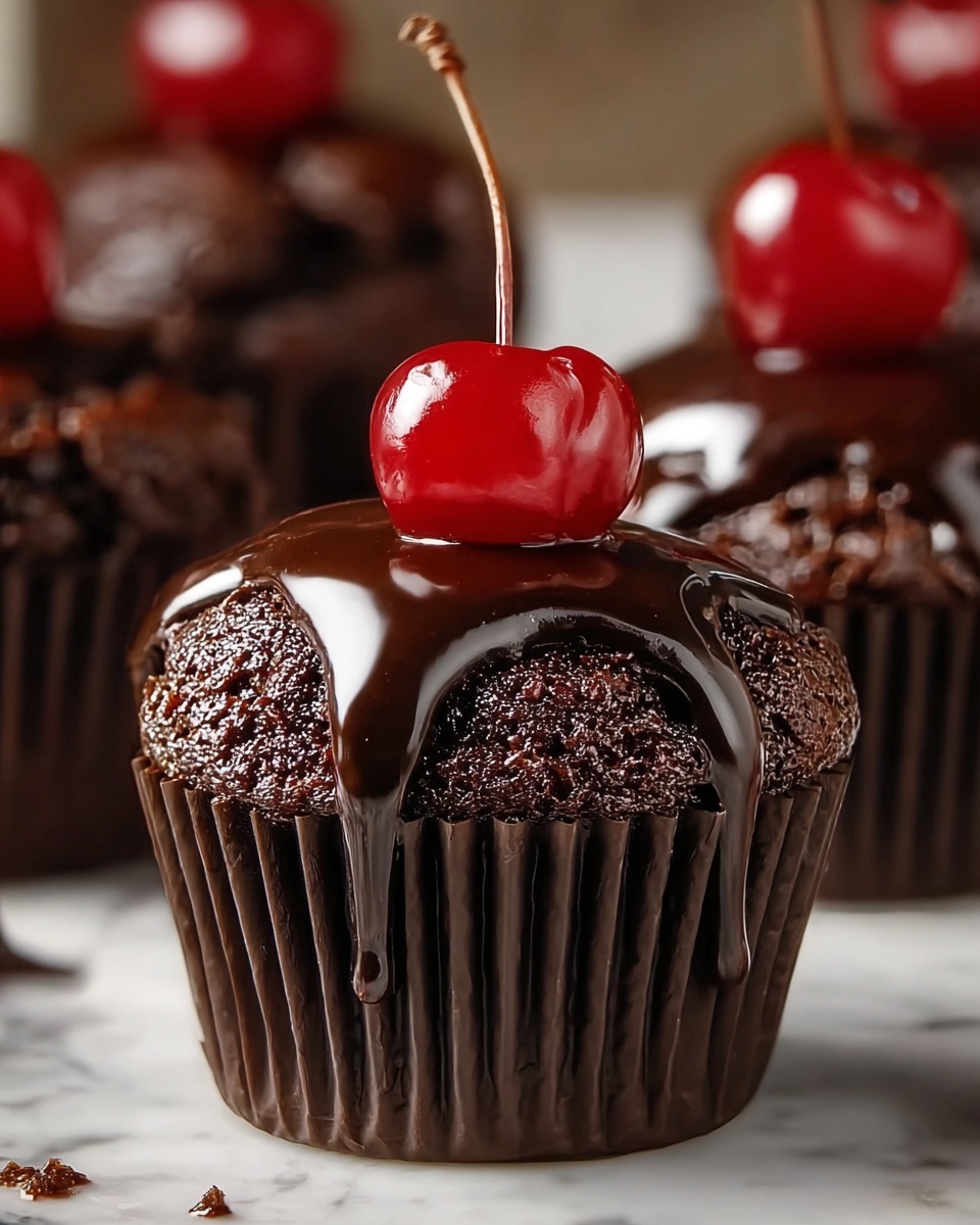 Gooey Chocolate Cherry Muffins Recipe - Recipe Image
