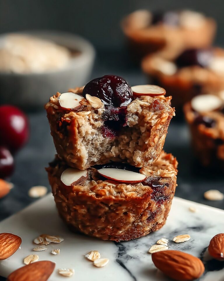 Cherry Almond Baked Oatmeal Cups Recipe